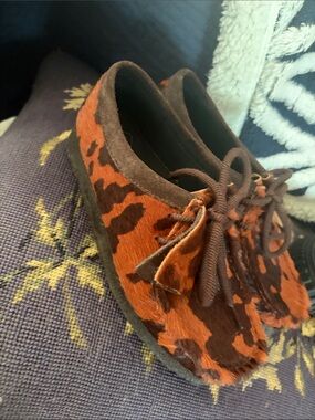 Clark’s Wallabee Brown Cow Print Shoe